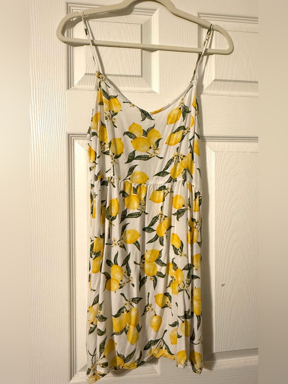 H&M White Sundress with Yellow Lemon Print